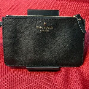 Kate Spade Black Wristlet with Gold Accents